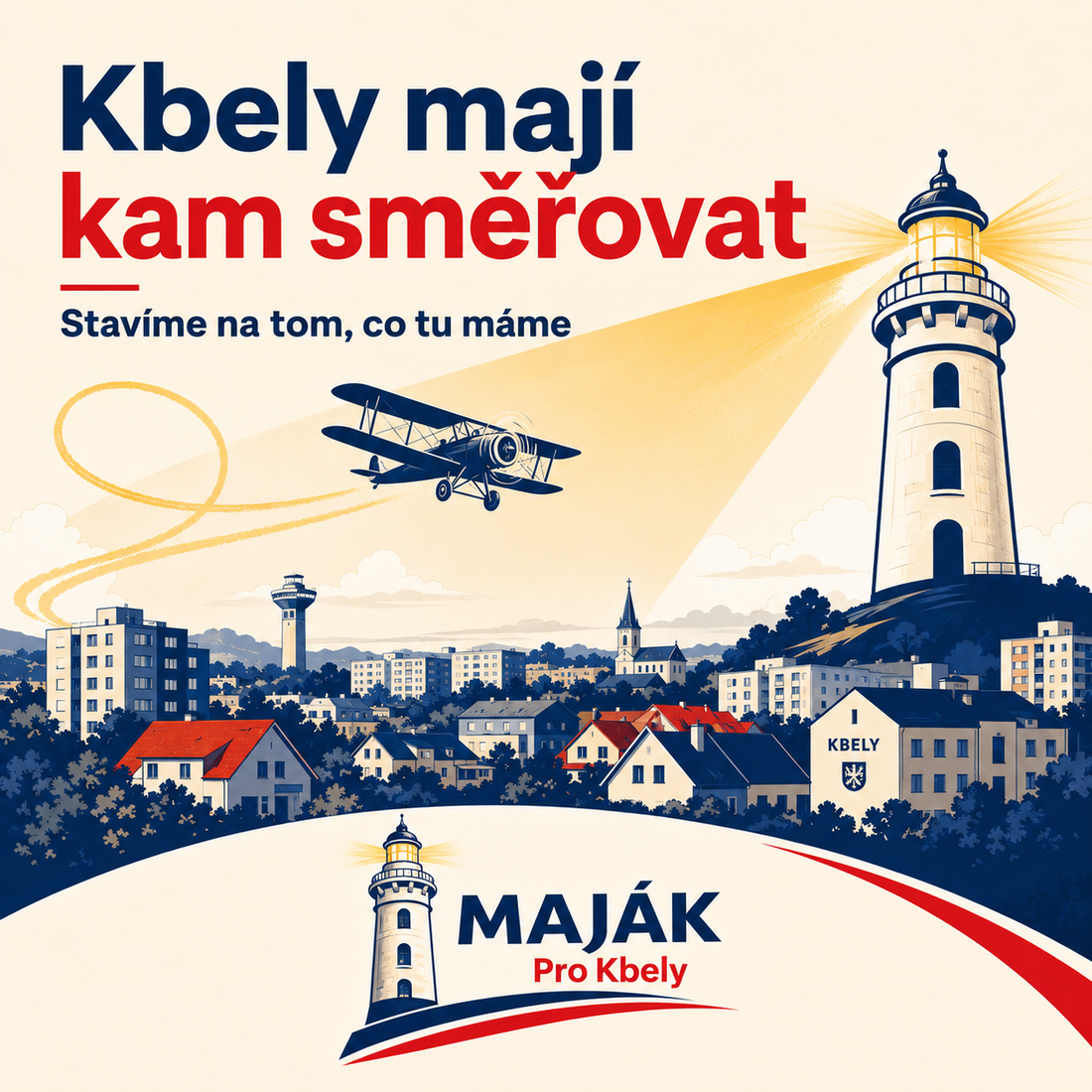 Kampaňový vizuál Maják pro Kbely