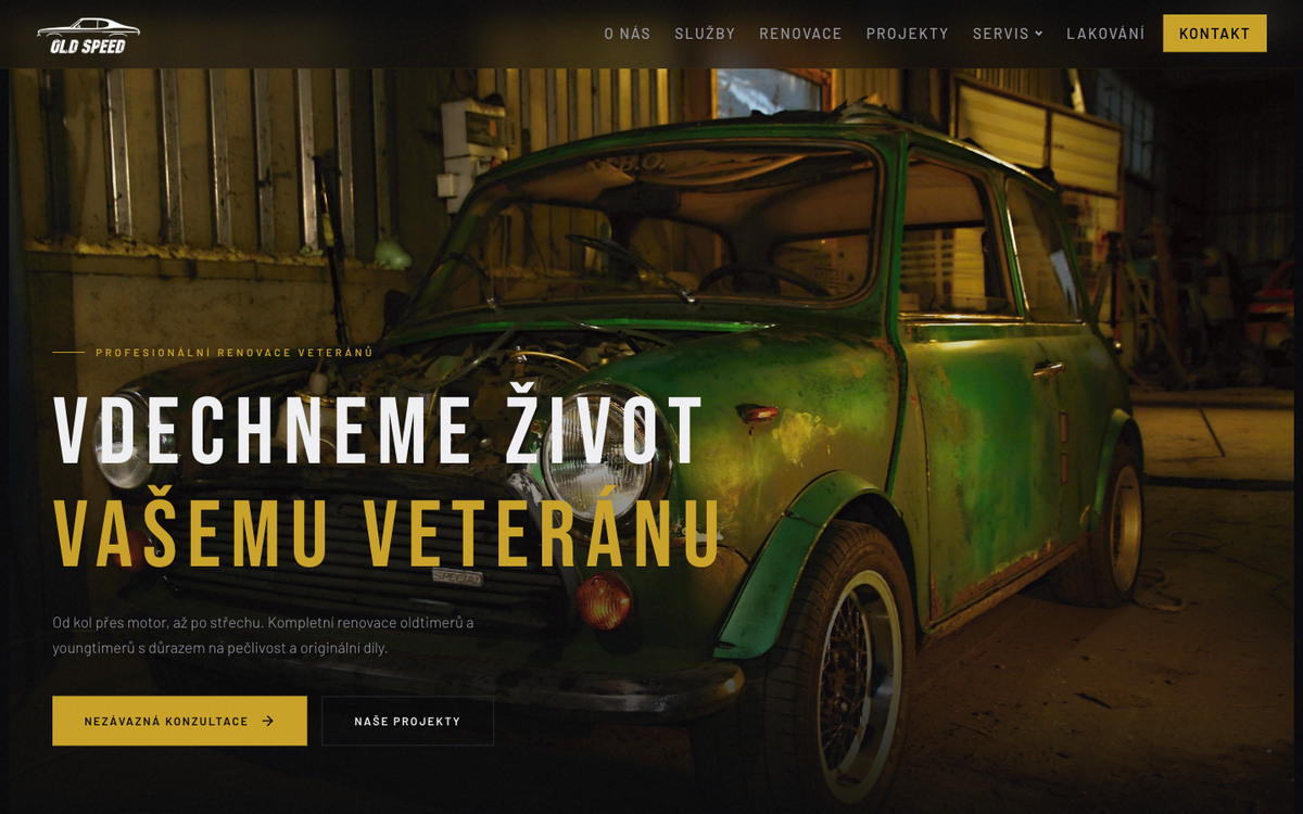 Web pro OldSpeedCars.cz